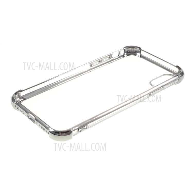 Electroplating Drop Resistant TPU Shell for iPhone XS Max 6.5 inch - Silver-5