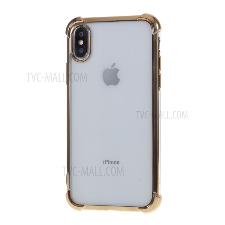 Electroplating Drop Resistant TPU Shell for iPhone XS Max 6.5 inch - Gold-2