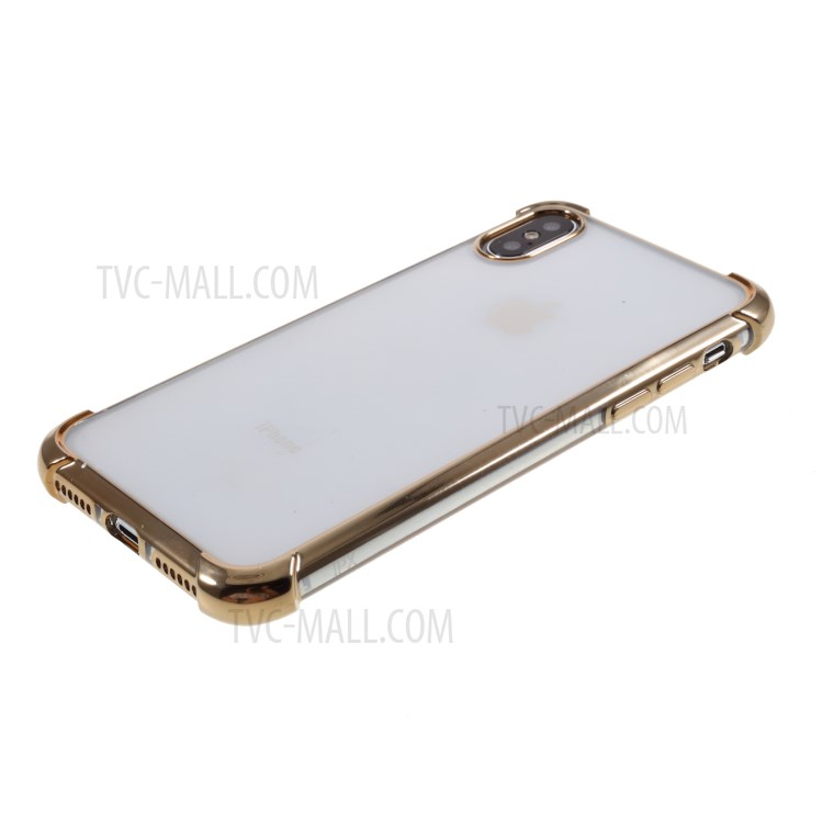 Electroplating Drop Resistant TPU Shell for iPhone XS Max 6.5 inch - Gold-4