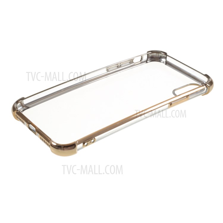 Electroplating Drop Resistant TPU Shell for iPhone XS Max 6.5 inch - Gold-5