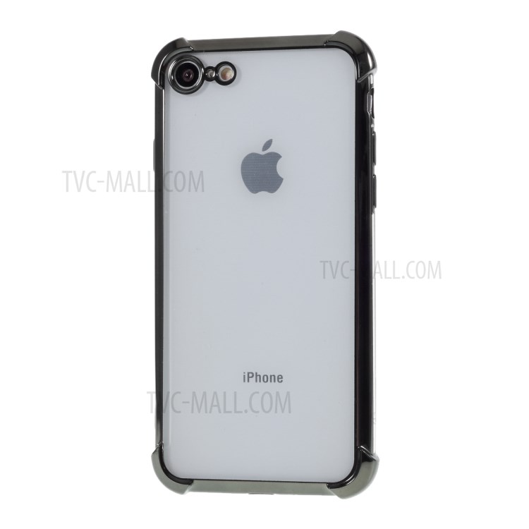 Electroplating Drop Resistant TPU Shell for iPhone 8/7 - Grey-2