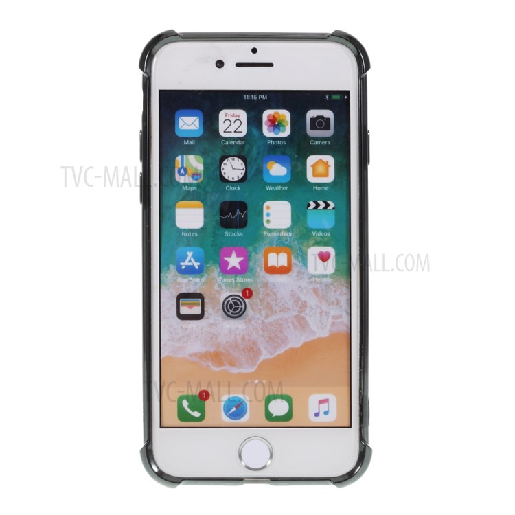 Electroplating Drop Resistant TPU Shell for iPhone 8/7 - Grey-3