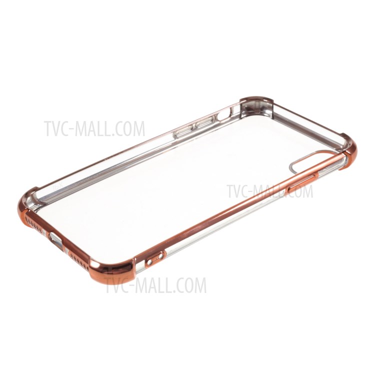 Electroplating Drop Resistant TPU Case Cover for iPhone XS/X 5.8-inch - Rose Gold-5