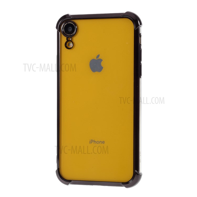 Electroplating Drop Resistant TPU Back Case for iPhone XR 6.1 inch - Black-2