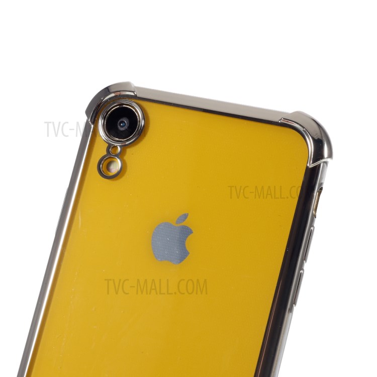 Electroplating Drop Resistant TPU Back Case for iPhone XR 6.1 inch - Silver-4