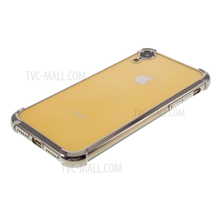 Electroplating Drop Resistant TPU Back Case for iPhone XR 6.1 inch - Silver-5