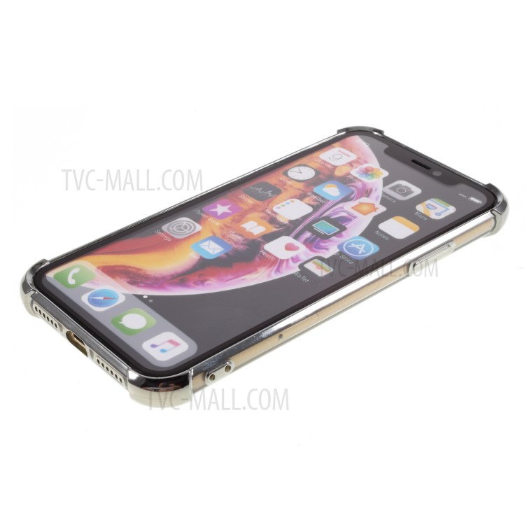 Electroplating Drop Resistant TPU Back Case for iPhone XR 6.1 inch - Silver-6