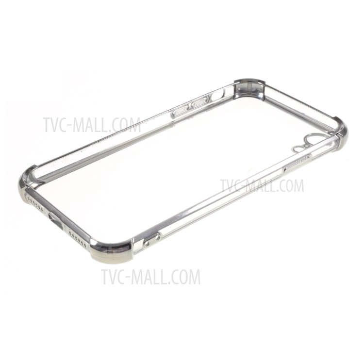 Electroplating Drop Resistant TPU Back Case for iPhone XR 6.1 inch - Silver-7