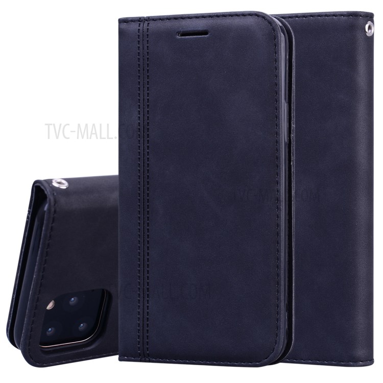 Cuir Absorbé Auto-support Cas Avec Fente Pour Carte Pour IPhone 11 Pro 5,8 Pouces - Noir-1