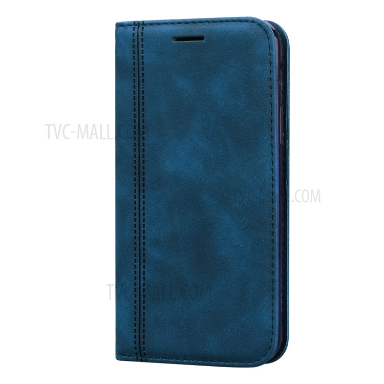 Auto-absorbed Leather Stand Case with Card Slot for iPhone 11 Pro 5.8 inch - Blue-2