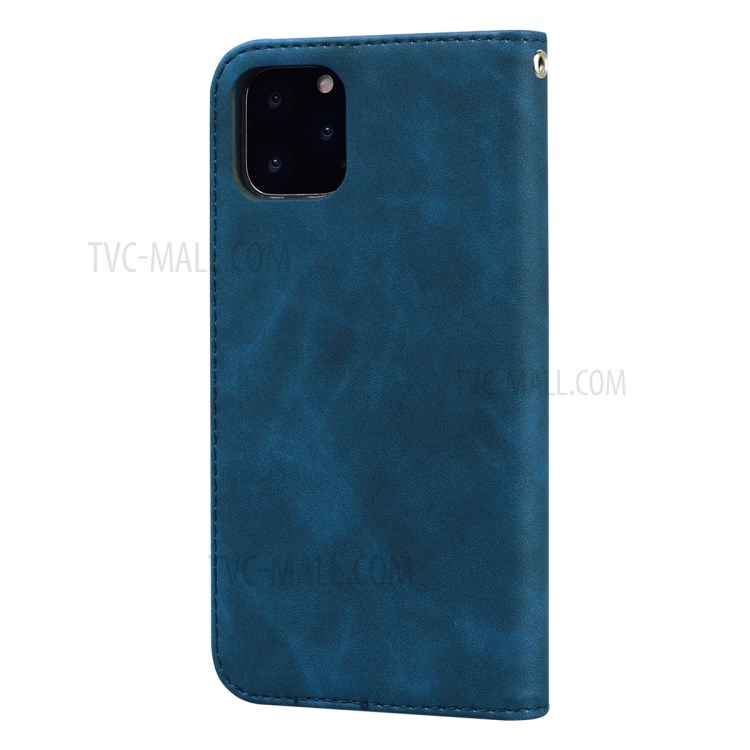 Auto-absorbed Leather Stand Case with Card Slot for iPhone 11 Pro 5.8 inch - Blue-3