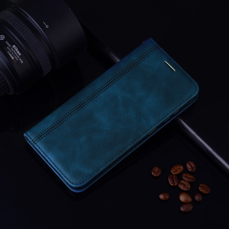 Auto-absorbed Leather Stand Case with Card Slot for iPhone 11 Pro 5.8 inch - Blue-7