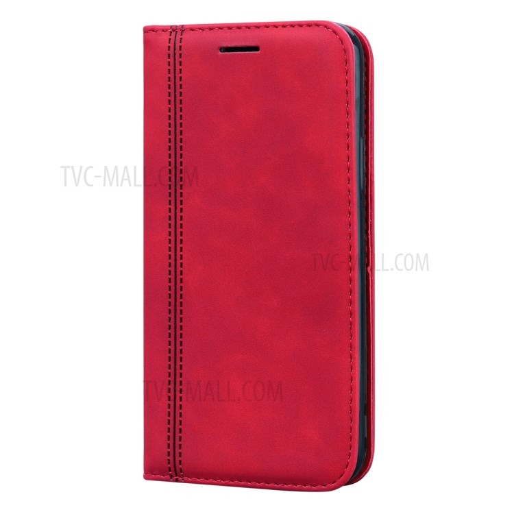 Auto-absorbed Leather Stand Case with Card Slot for iPhone 11 Pro 5.8 inch - Red-2
