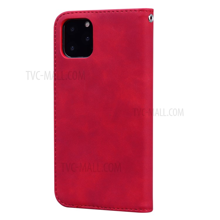 Auto-absorbed Leather Stand Case with Card Slot for iPhone 11 Pro 5.8 inch - Red-3