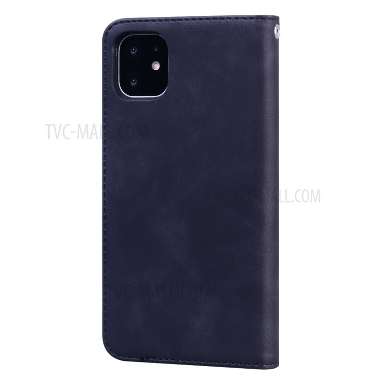 Position Absorbée Auto-boîtier Porte-cartes En Cuir Pour IPhone 11 6.1 Pouces - Noir-3