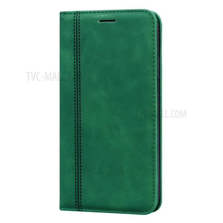 Auto-absorbed Stand Leather Card Holder Case for iPhone 11 6.1 inch - Green-2