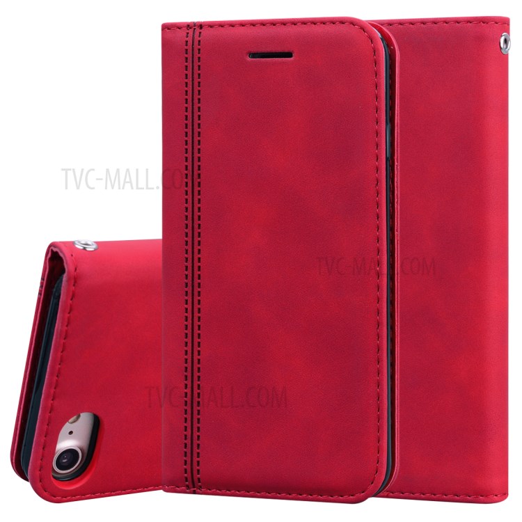 Business Style Magnetic Special Leather Case for iPhone 7/8/SE (2nd Generation) - Red-1