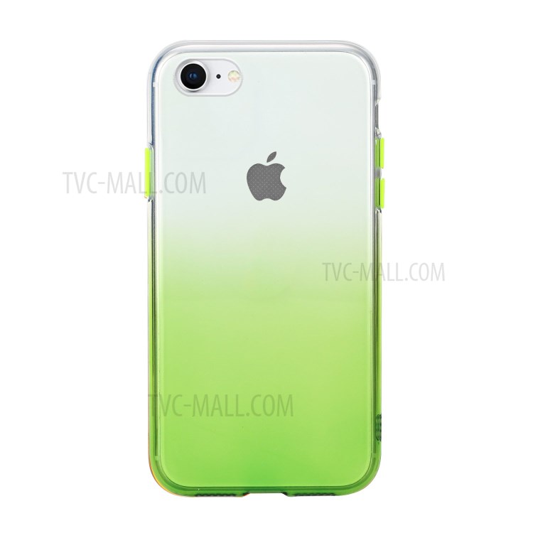 Couleur Gradient Brillant Cas De TPU Pour IPhone Soi (2ème Génération) / 8/7 - Vert-1