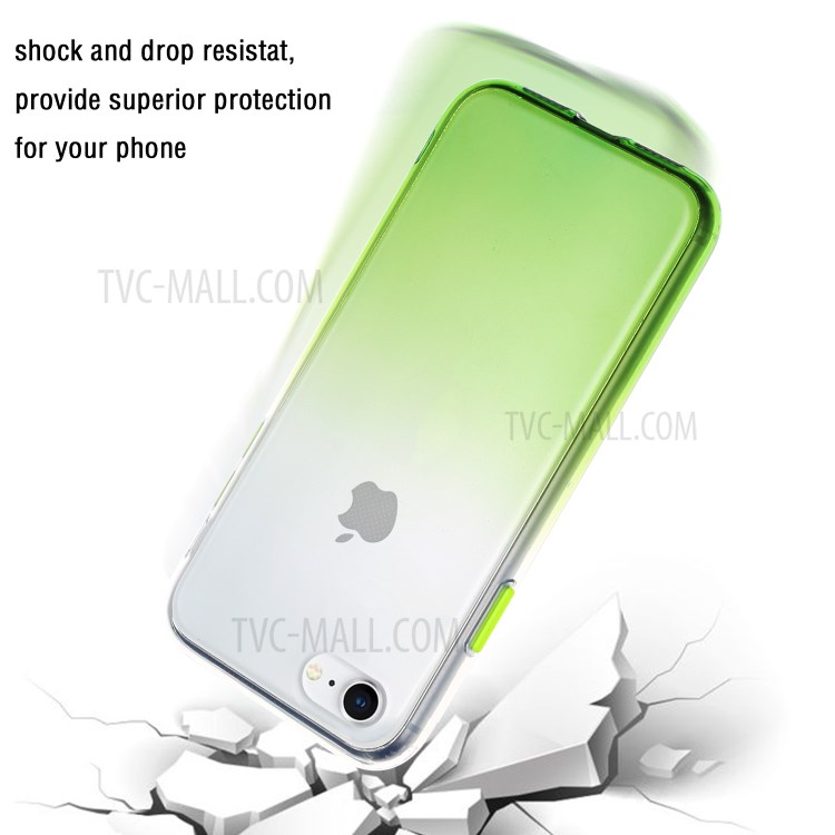 Couleur Gradient Brillant Cas De TPU Pour IPhone Soi (2ème Génération) / 8/7 - Vert-3