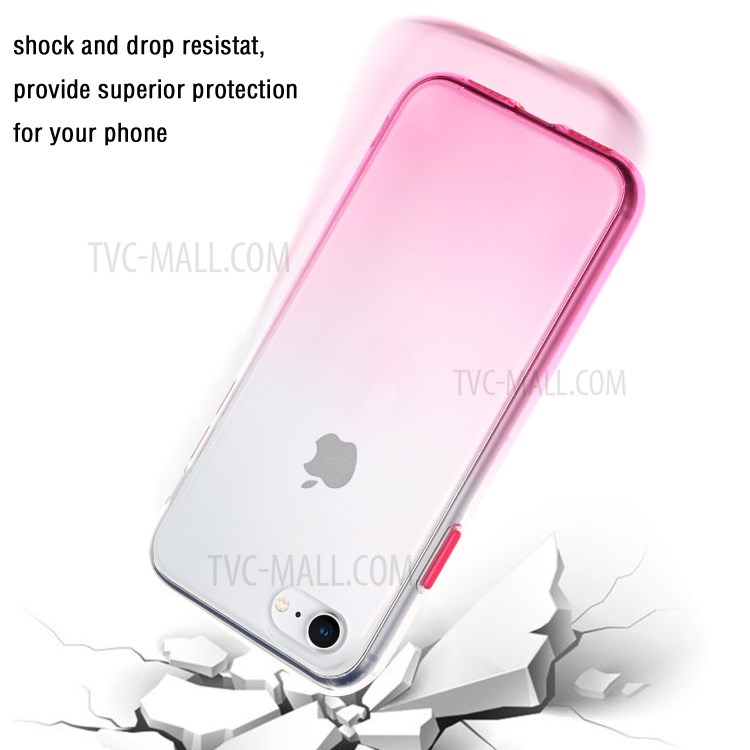 Gradient Color Glossy TPU Case for iPhone SE (2nd Generation)/8/7 - Pink-3