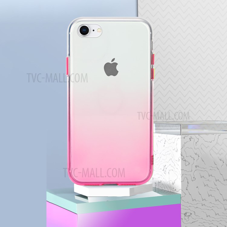 Gradient Color Glossy TPU Case for iPhone SE (2nd Generation)/8/7 - Pink-6