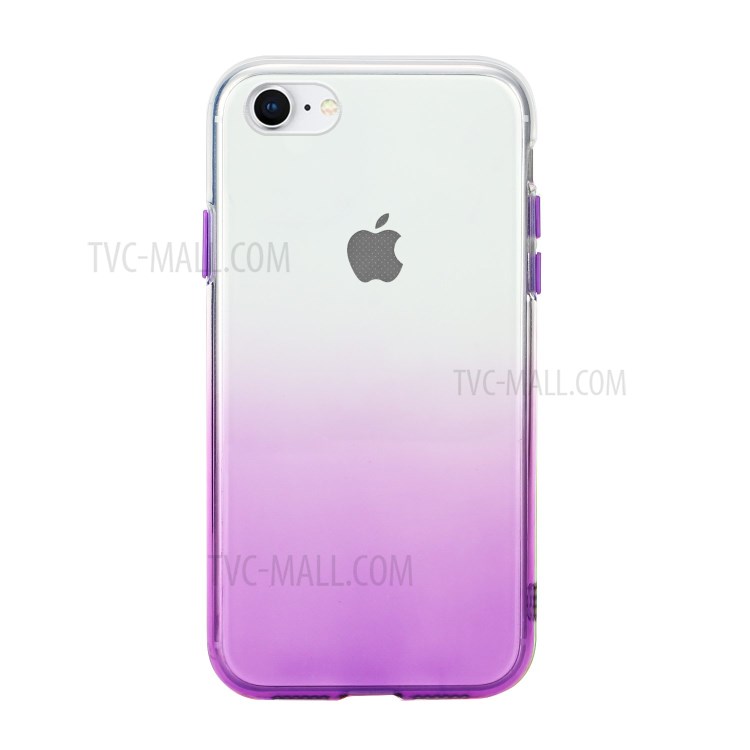 Gradient Color Glossy TPU Case for iPhone SE (2nd Generation)/8/7 - Purple-1