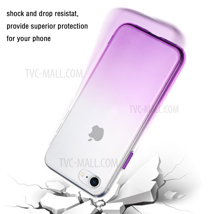 Gradient Color Glossy TPU Case for iPhone SE (2nd Generation)/8/7 - Purple-3