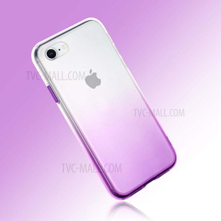 Gradient Color Glossy TPU Case for iPhone SE (2nd Generation)/8/7 - Purple-5