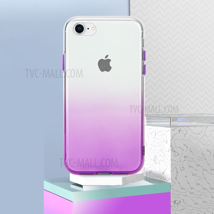 Gradient Color Glossy TPU Case for iPhone SE (2nd Generation)/8/7 - Purple-6