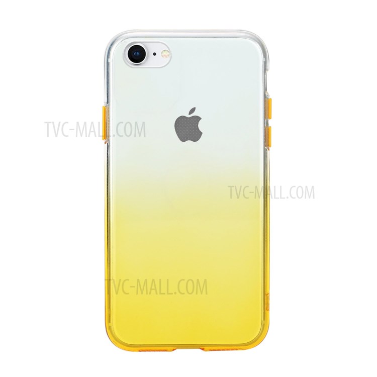 Gradient Color Glossy TPU Case for iPhone SE (2nd Generation)/8/7 - Yellow-1