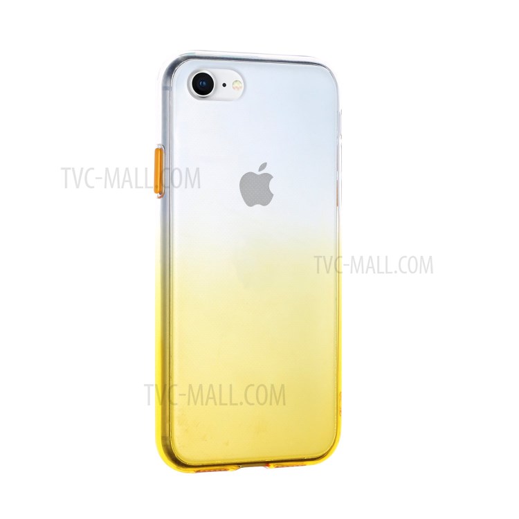 Gradient Color Glossy TPU Case for iPhone SE (2nd Generation)/8/7 - Yellow-2