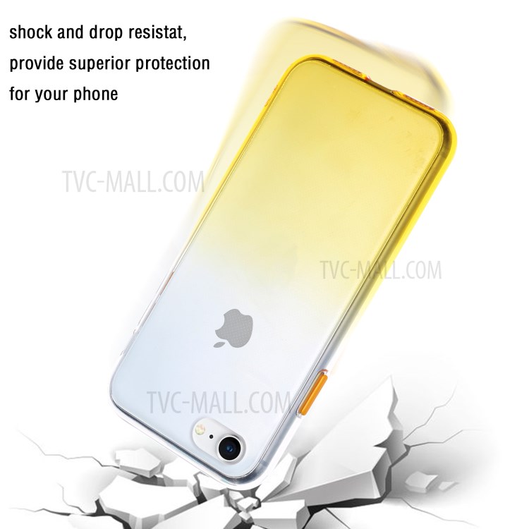 Gradient Color Glossy TPU Case for iPhone SE (2nd Generation)/8/7 - Yellow-3
