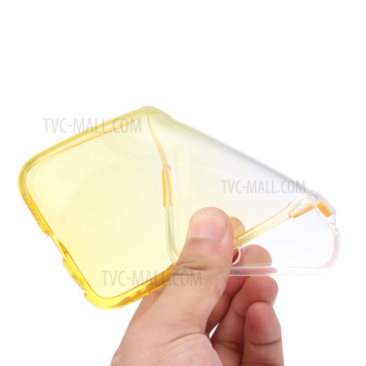 Gradient Color Glossy TPU Case for iPhone SE (2nd Generation)/8/7 - Yellow-7