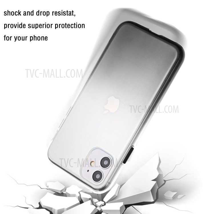 Gradient Color Glossy TPU Back Case for iPhone 11 6.1 inch - Grey-3
