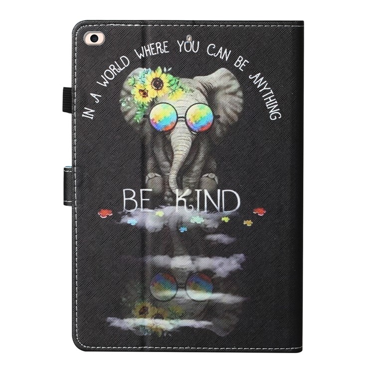 Patterned Leather Card Holder Stand Tablet Casing for iPad Air 2 / iPad Air (2013) / iPad 9.7-inch (2017)/ (2018) - Elephant-3