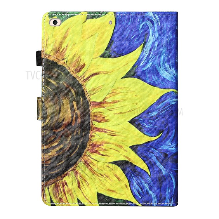Cartão Couro Invólucro Suporte O Suporte Comprimido Modelado Para Ar Capas 2 / ar ipad (2013) / ipad de 9,7 polegadas (2017) / (2018) - Flor-3