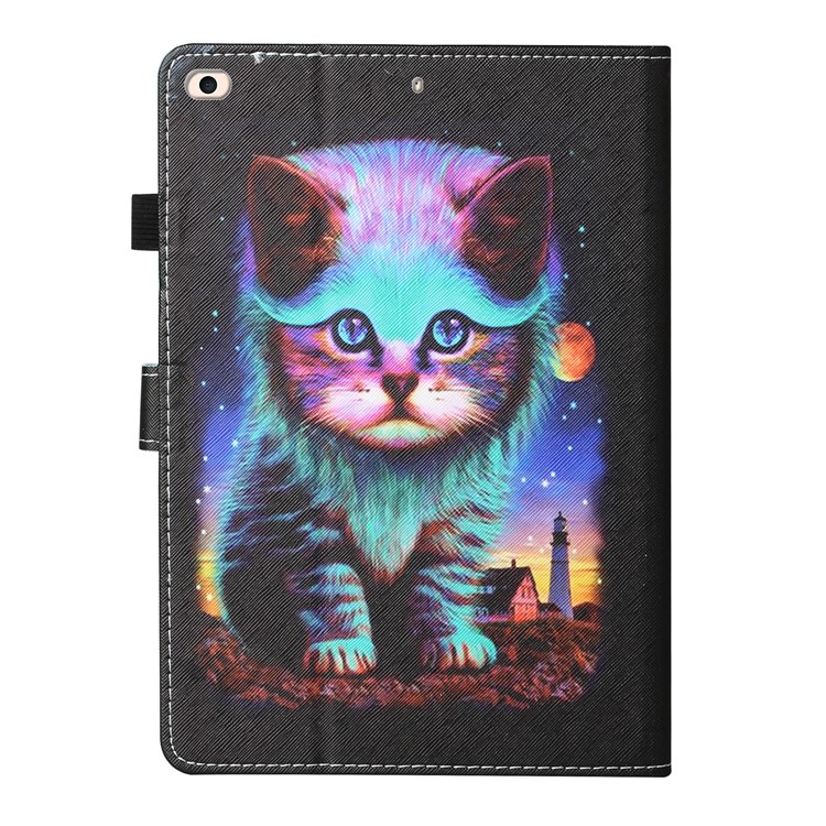 Patterned Leather Card Holder Stand Tablet Casing for iPad Air 2 / iPad Air (2013) / iPad 9.7-inch (2017)/ (2018) - Cat-3