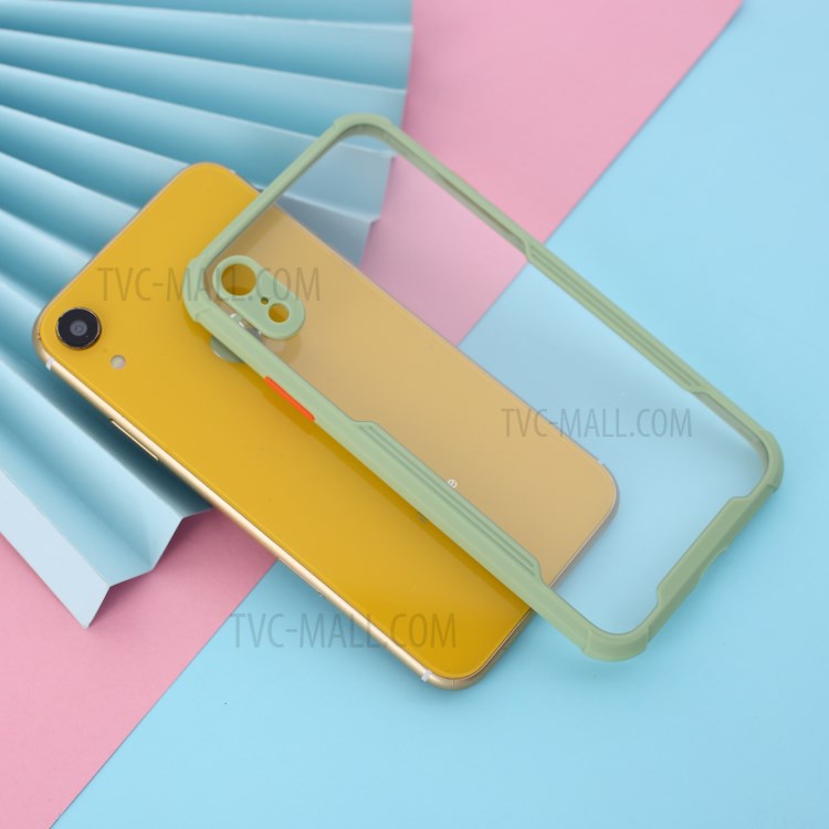 Shockproof TPU Frame + Acrylic Back Bi-color Hybrid Cover for iPhone XR 6.1 inch - Green-1