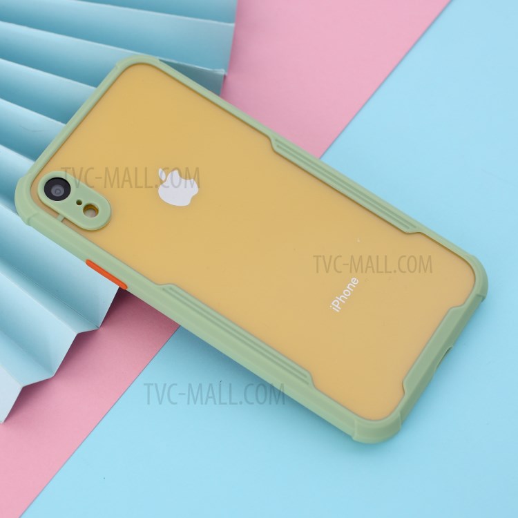 Shockproof TPU Frame + Acrylic Back Bi-color Hybrid Cover for iPhone XR 6.1 inch - Green-2