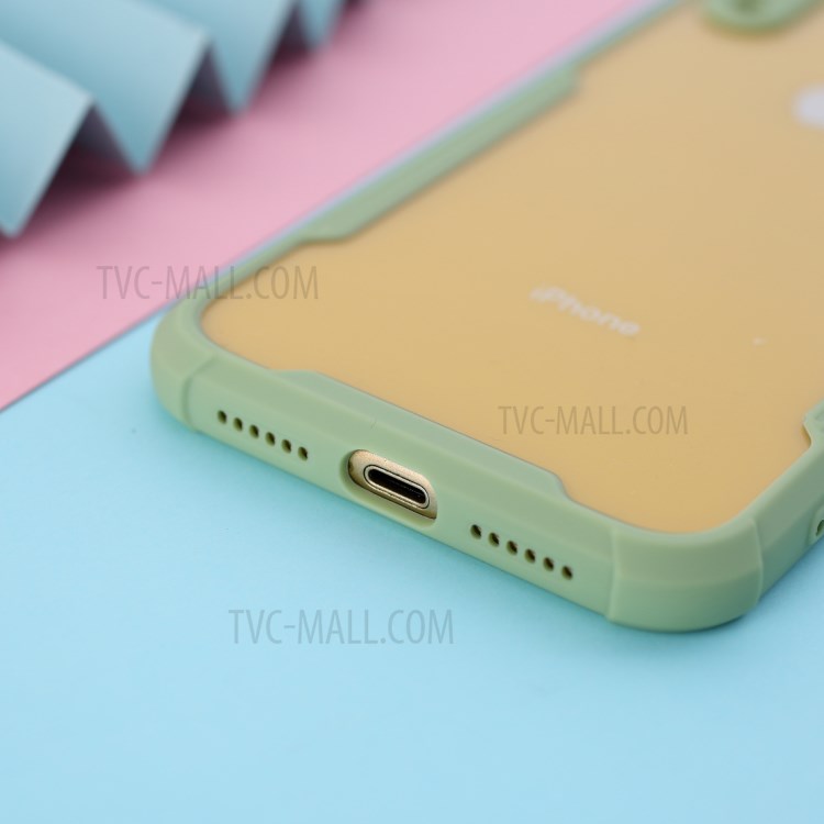 Shockproof TPU Frame + Acrylic Back Bi-color Hybrid Cover for iPhone XR 6.1 inch - Green-5