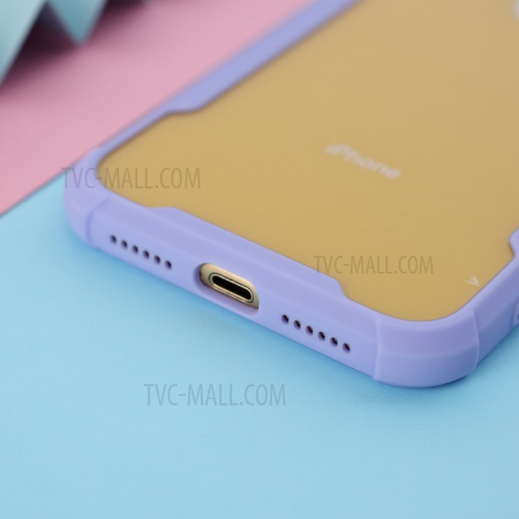 Shockproof TPU Frame + Acrylic Back Bi-color Hybrid Cover for iPhone XR 6.1 inch - Purple-5