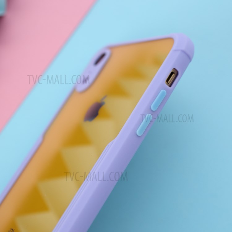 Shockproof TPU Frame + Acrylic Back Bi-color Hybrid Cover for iPhone XR 6.1 inch - Purple-6