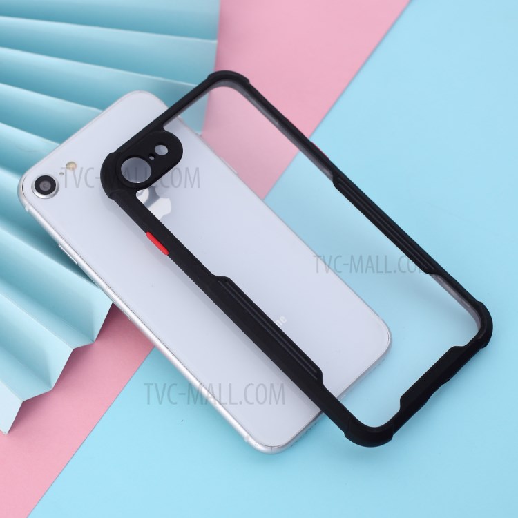 Shockproof Two-tone TPU Frame + Acrylic Back Phone Shell for iPhone SE (2nd Generation)/8/7 - Black-1