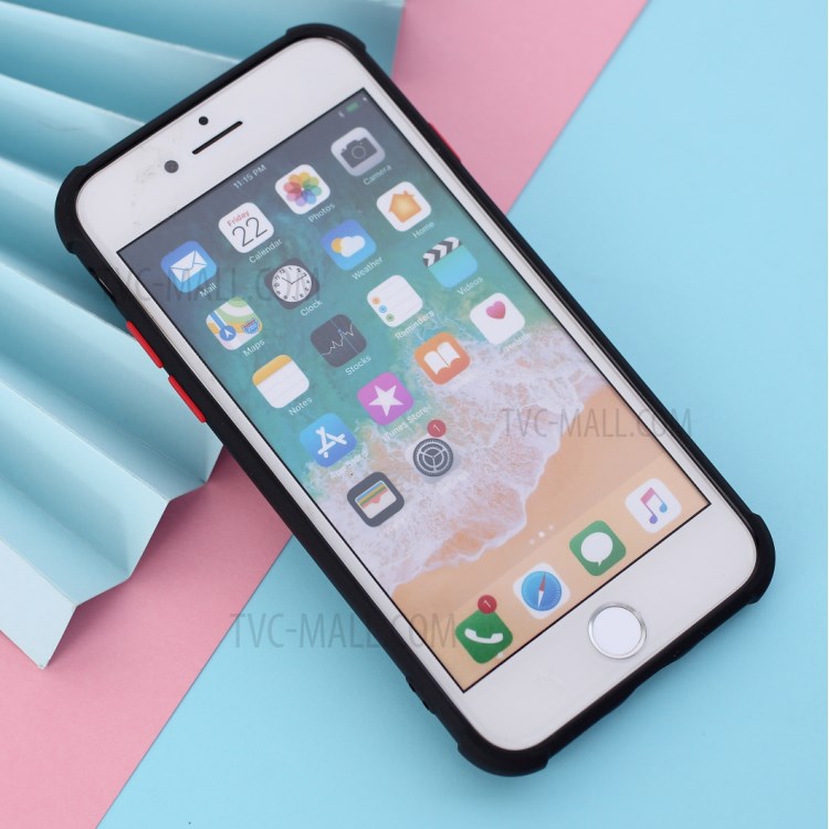 Shockproof Two-tone TPU Frame + Acrylic Back Phone Shell for iPhone SE (2nd Generation)/8/7 - Black-2