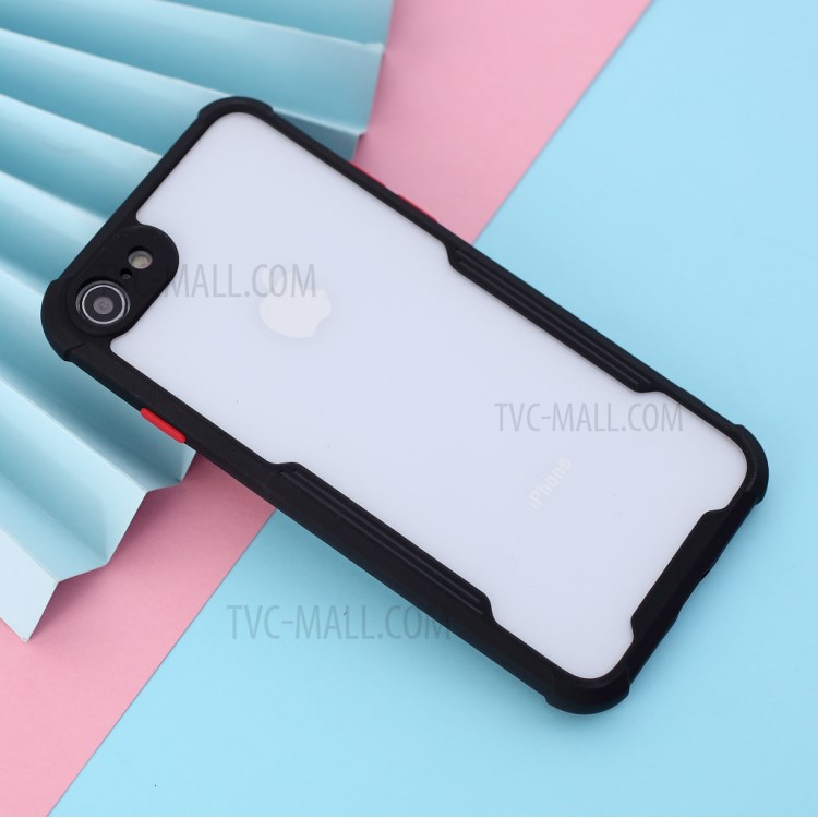 Shockproof Two-tone TPU Frame + Acrylic Back Phone Shell for iPhone SE (2nd Generation)/8/7 - Black-3