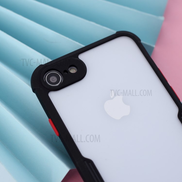 Shockproof Two-tone TPU Frame + Acrylic Back Phone Shell for iPhone SE (2nd Generation)/8/7 - Black-4