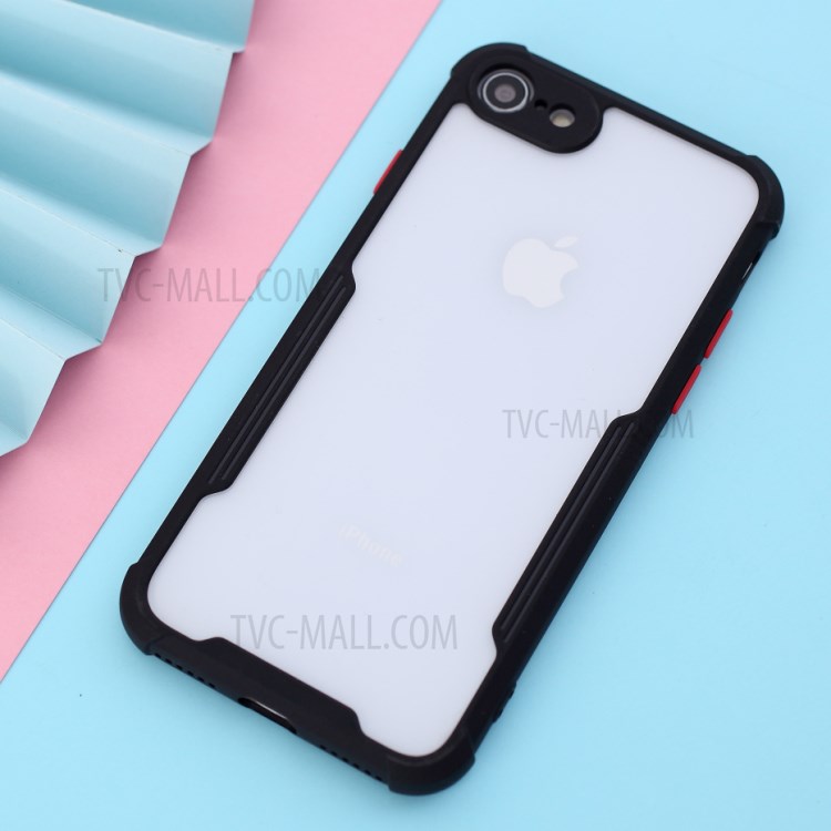 Shockproof Two-tone TPU Frame + Acrylic Back Phone Shell for iPhone SE (2nd Generation)/8/7 - Black-5