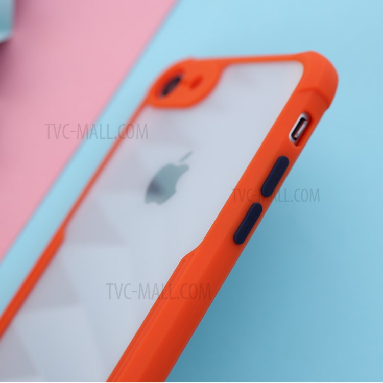Shockproof Two-tone TPU Frame + Acrylic Back Phone Shell for iPhone SE (2nd Generation)/8/7 - Orange-6