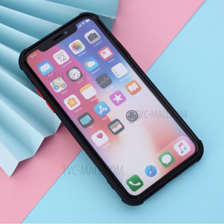 Anti-drop TPU Frame + Acrylic Back Bi-color Hybrid Case for iPhone XS/X - Purple-2