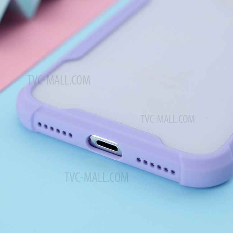 Anti-drop TPU Frame + Acrylic Back Bi-color Hybrid Case for iPhone XS/X - Purple-5